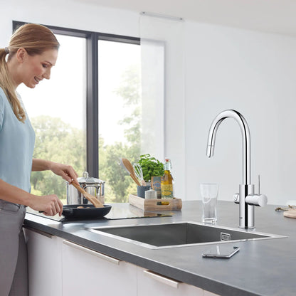 Grohe Blue Single-Handle Pull Down Kitchen Faucet Single Spray with Chilled & Sparkling Water