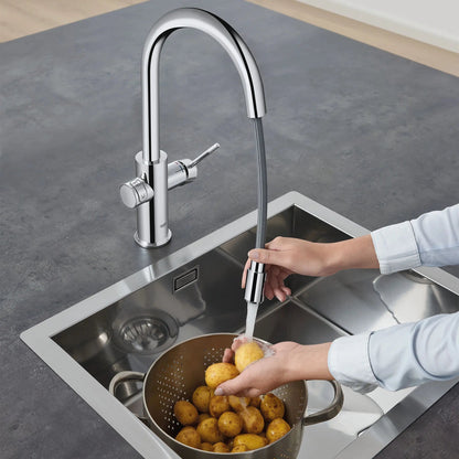 Grohe Blue Single-Handle Pull Down Kitchen Faucet Single Spray with Chilled & Sparkling Water
