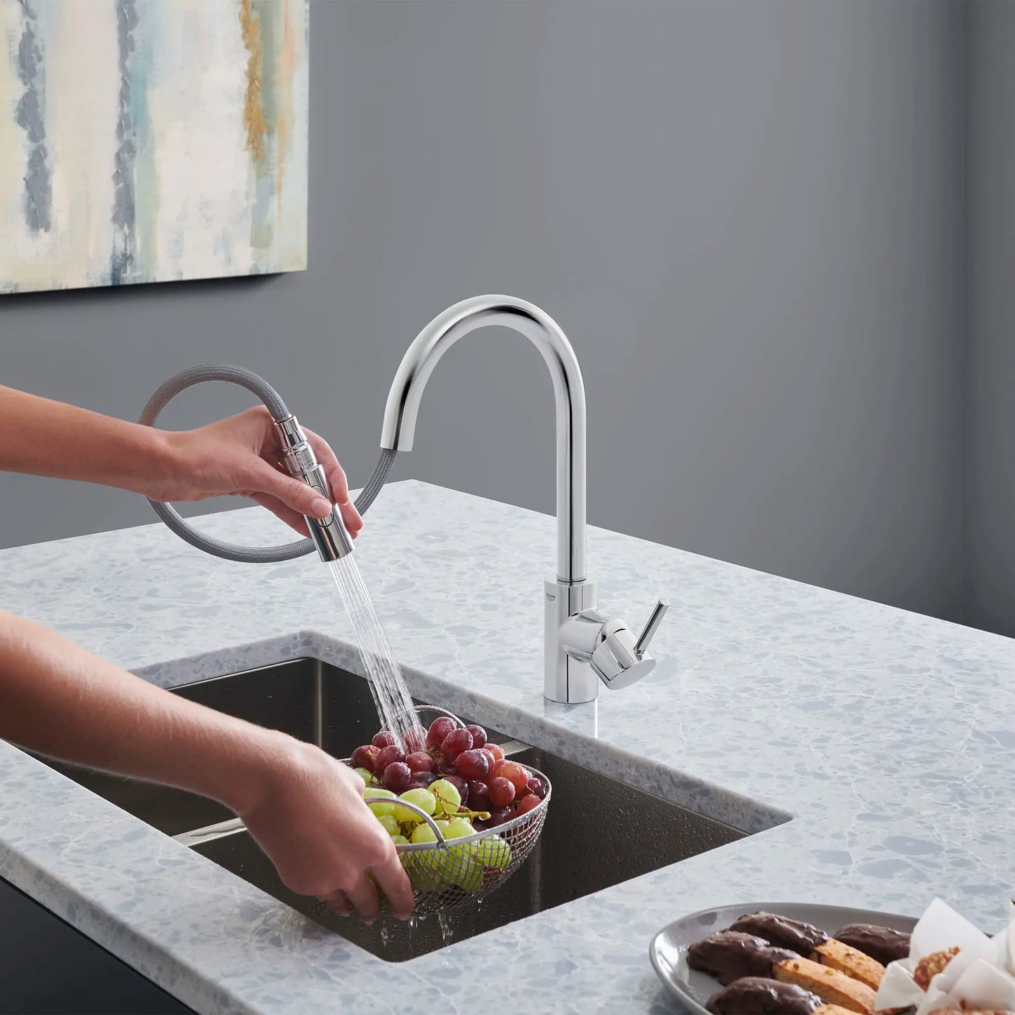 Grohe Concetto Single-Handle Pull Down Kitchen Faucet Dual Spray 1.75 GPM - 32665