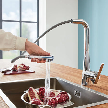 Grohe Zedra Single-Handle Pull-Out Kitchen Faucet Dual Spray (1.75 gpm) - 33893