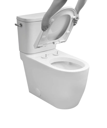 Grohe Essence Two-Piece Right Height Elongated Toilet With Seat 1.28 GPF, Left-Hand Trip Lever