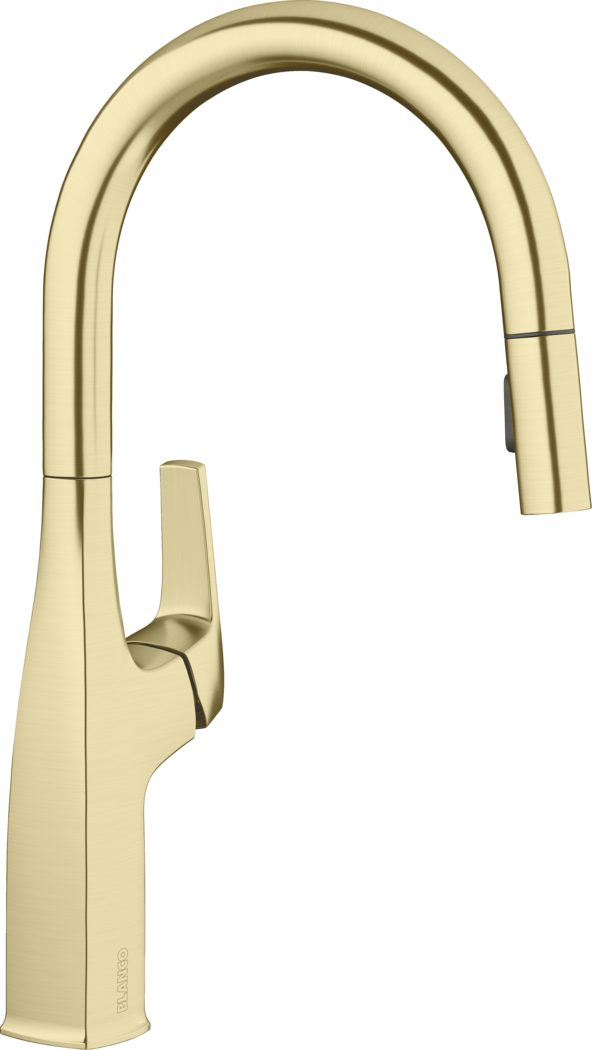 Blanco Rivana High Arc Pull-Down Kitchen Faucet - Satin Gold