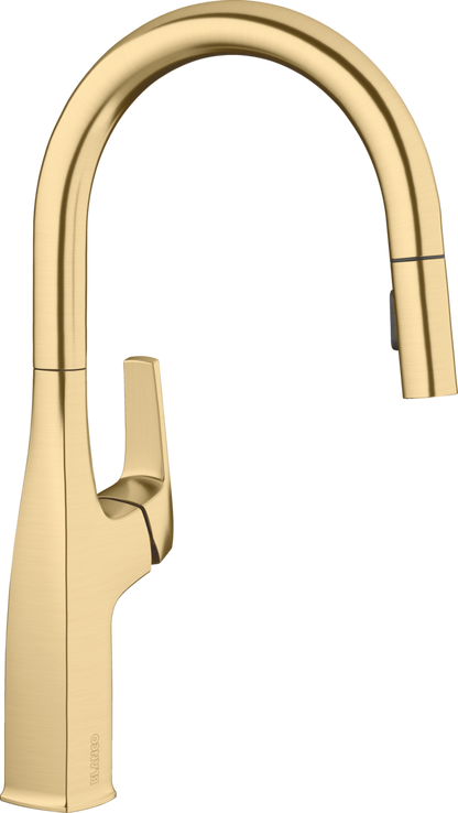 Blanco Rivana High Arc Pull-Down Kitchen Faucet - Satin Gold