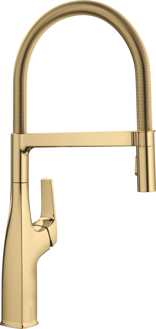 Blanco Rivana Semi-Pro Pull-Down Kitchen Faucet - Satin Gold