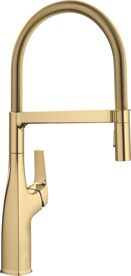Blanco Rivana Semi-Pro Pull-Down Kitchen Faucet - Satin Gold