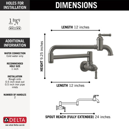 Delta Broderick Wall Mount Pot Filler - 1190LFL