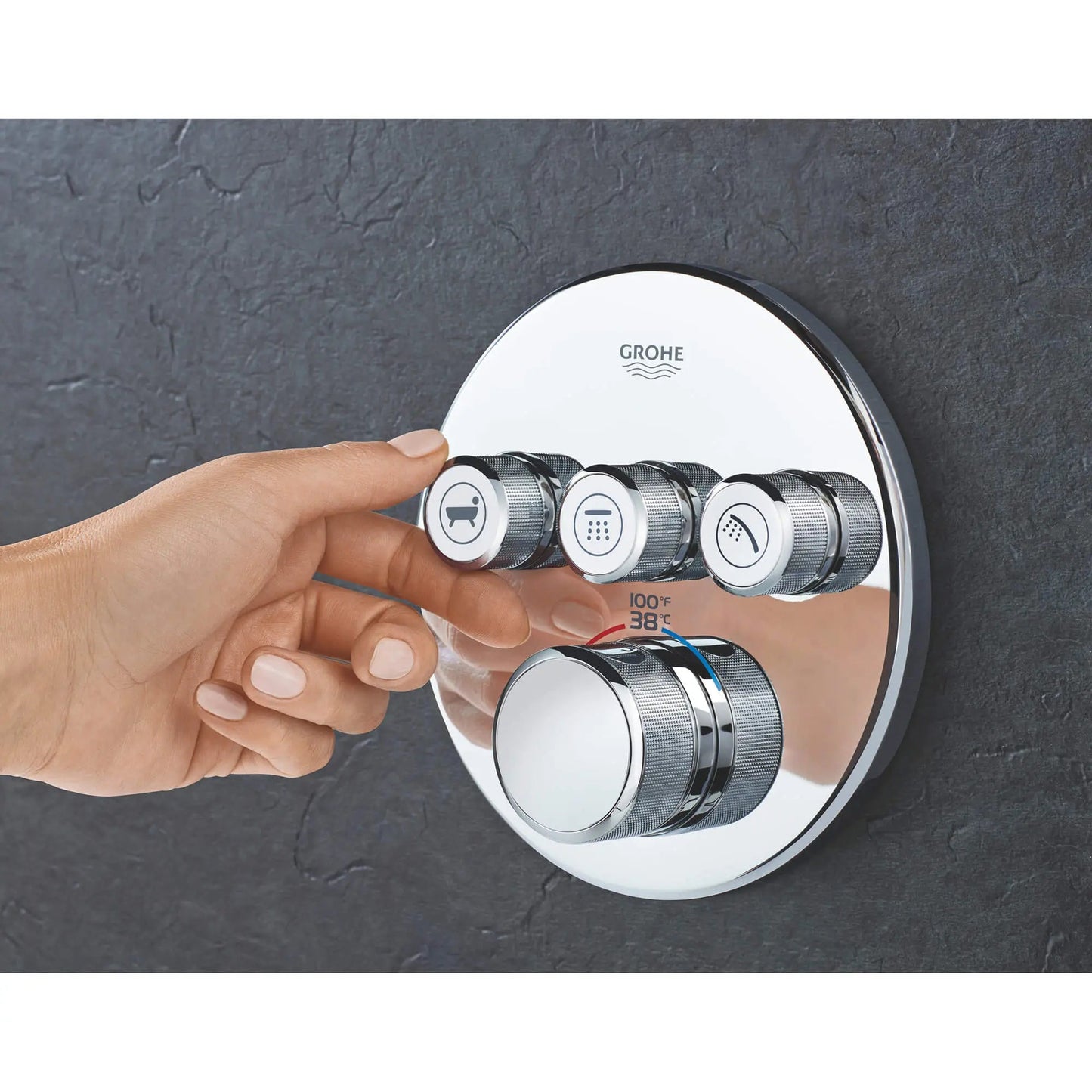 Grohe Grohtherm SmartControl Triple Function Thermostatic Valve Trim - 29138