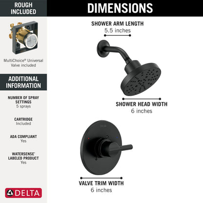 Delta Nicoli Monitor 14 Series H2Okinetic Shower - 142749