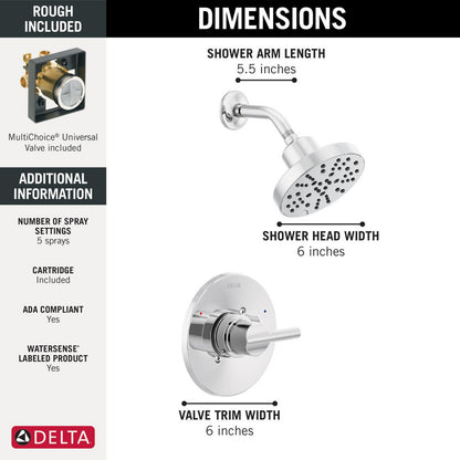 Delta Nicoli Monitor 14 Series H2Okinetic Shower - 142749