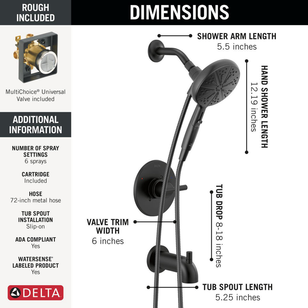 Delta Nicoli Monitor 14 Series Tub and Shower with SureDock Hand Shower - 144749