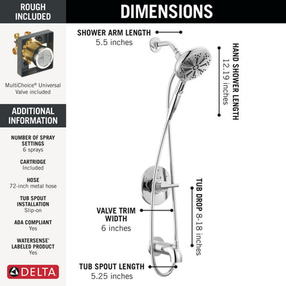 Delta Nicoli Monitor 14 Series Tub and Shower with SureDock Hand Shower - 144749