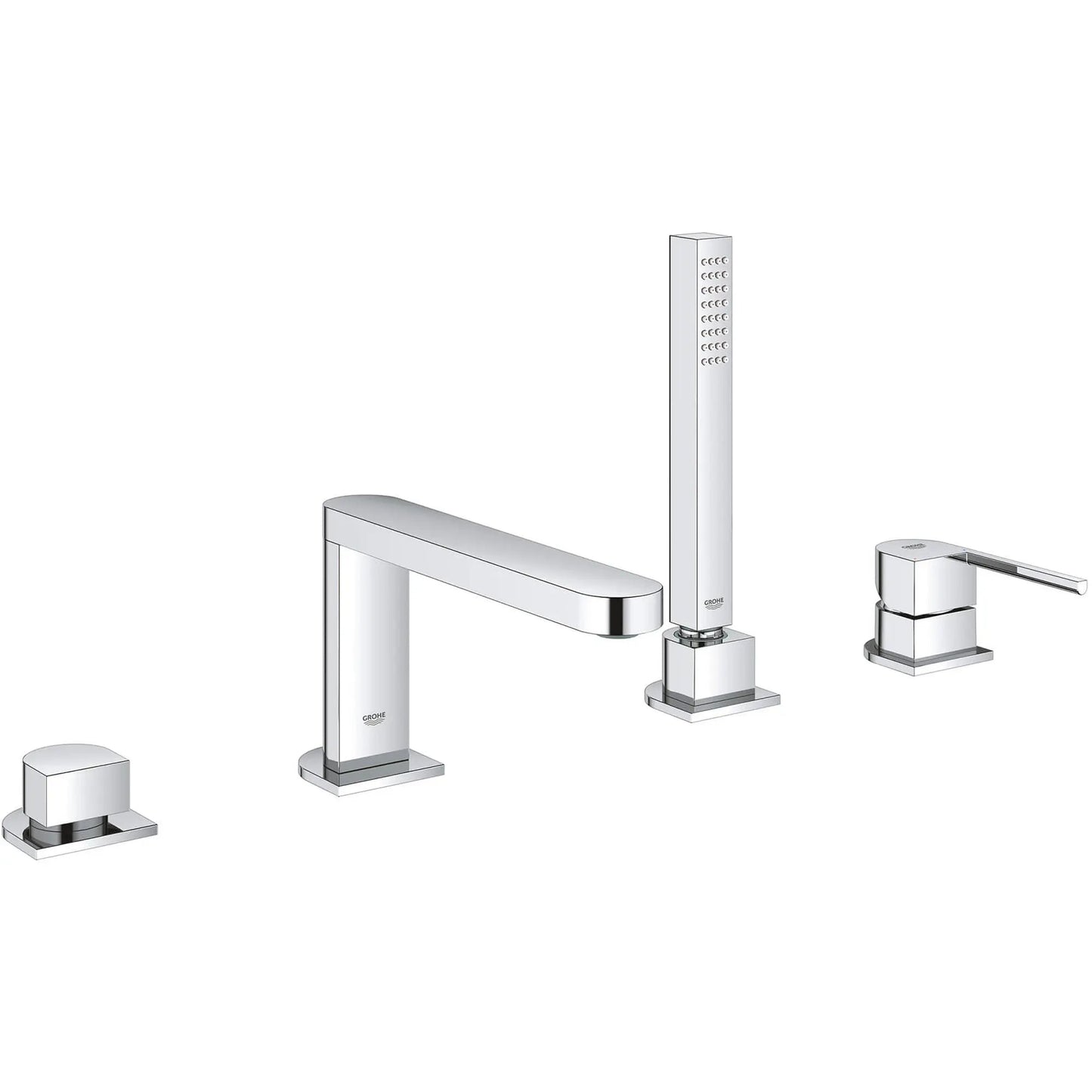 Grohe Plus 4-Hole Single-Handle Deck Mount Roman Tub Faucet with 1.75 gpm Hand Shower - 29307