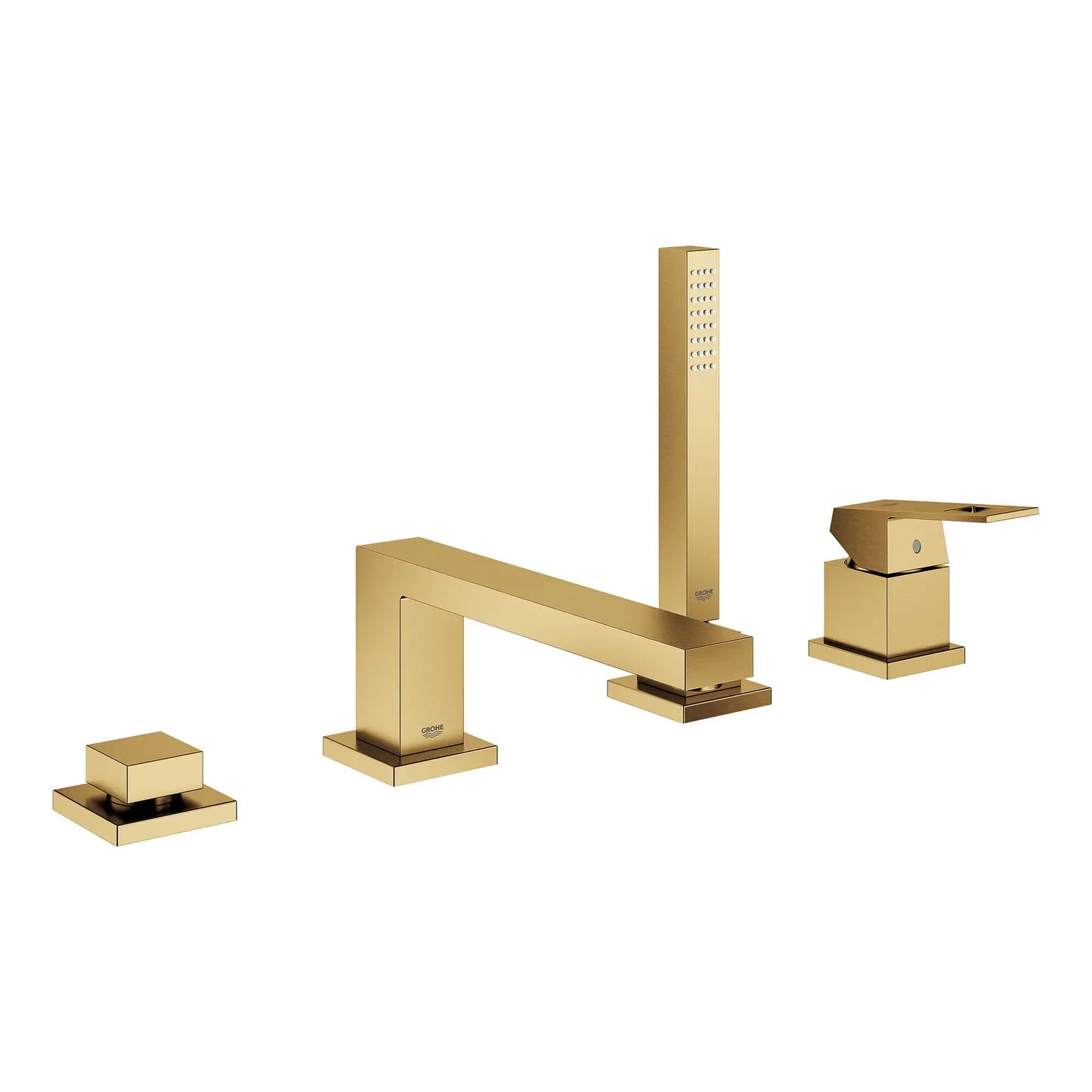 Grohe Eurocube 4-Hole Single-Handle Deck Mount Roman Tub Faucet with (1.75 gpm) Hand Shower