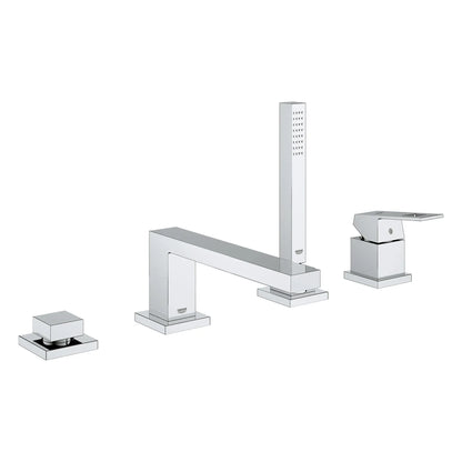 Grohe Eurocube 4-Hole Single-Handle Deck Mount Roman Tub Faucet with (1.75 gpm) Hand Shower