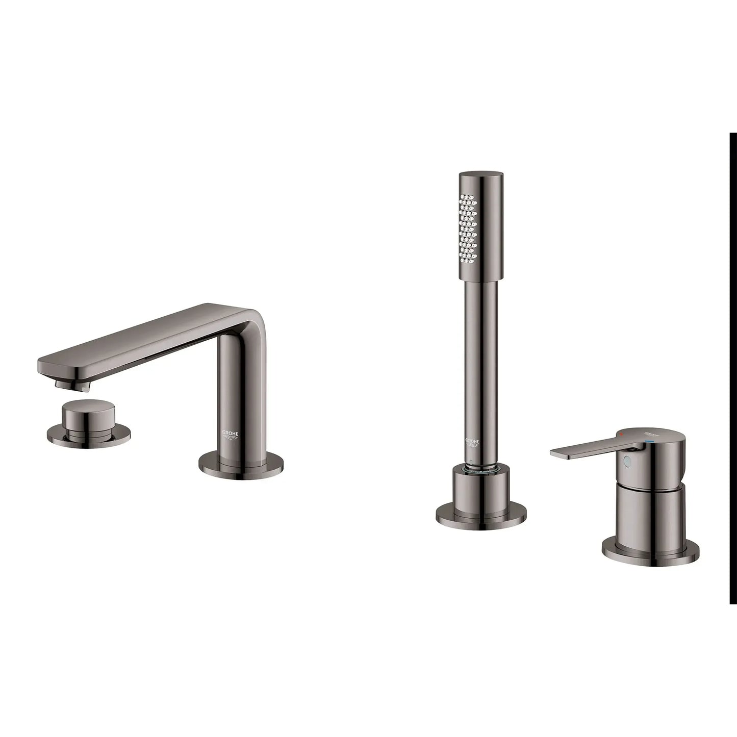 Grohe Lineare 4-Hole Single-Handle Deck Mount Roman Tub Faucet with (1.75 gpm) Hand Shower - 19577