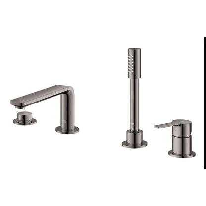 Grohe Lineare 4-Hole Single-Handle Deck Mount Roman Tub Faucet with (1.75 gpm) Hand Shower - 19577