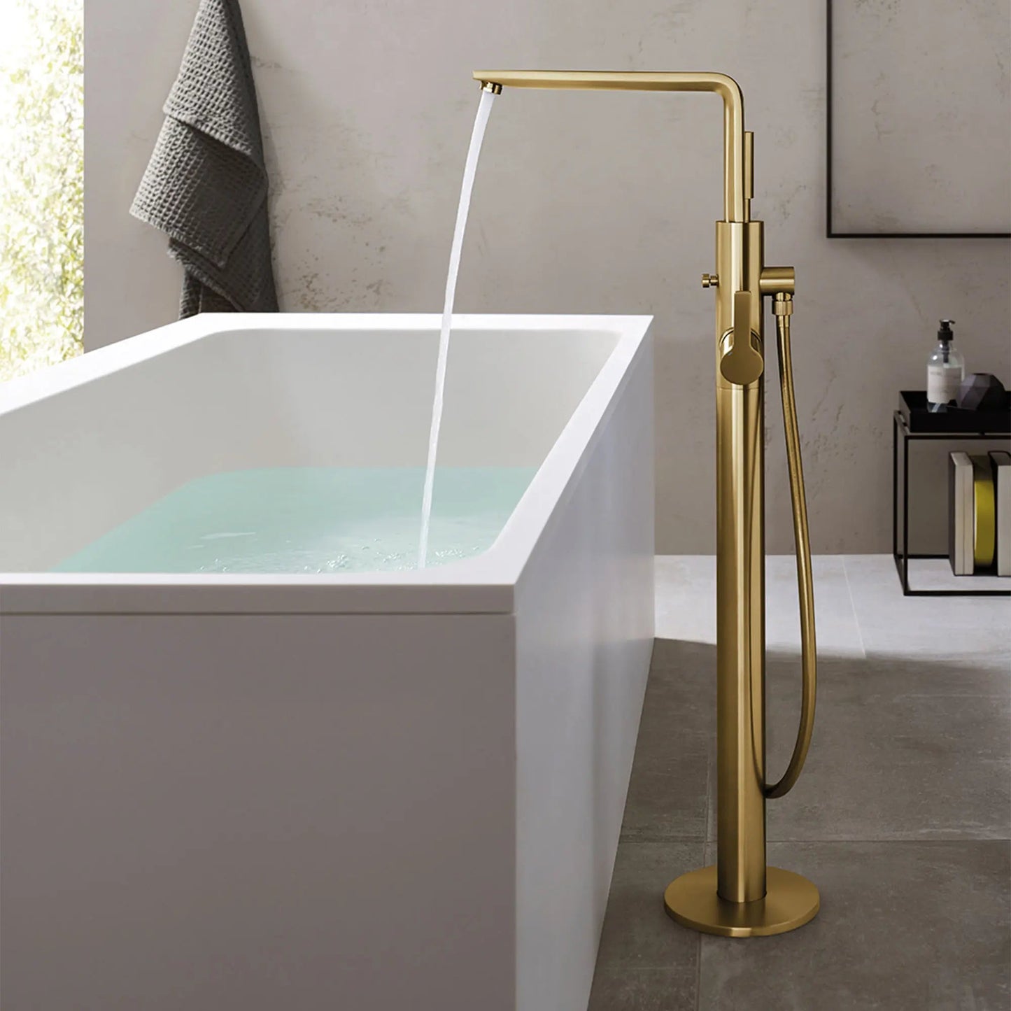 Grohe Lineare Single-Handle Freestanding Tub Faucet with 1.75 GPM Hand Shower