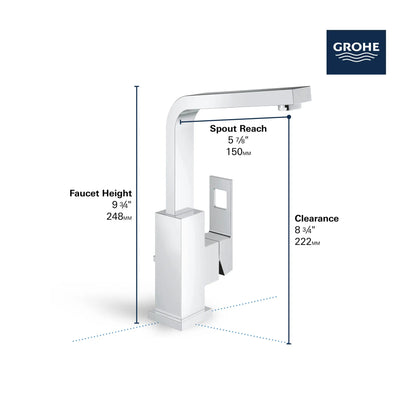 Grohe Eurocube Single Hole Single-Handle L-Size Bathroom Faucet 4.5 L/min (1.2 gpm) - 23184
