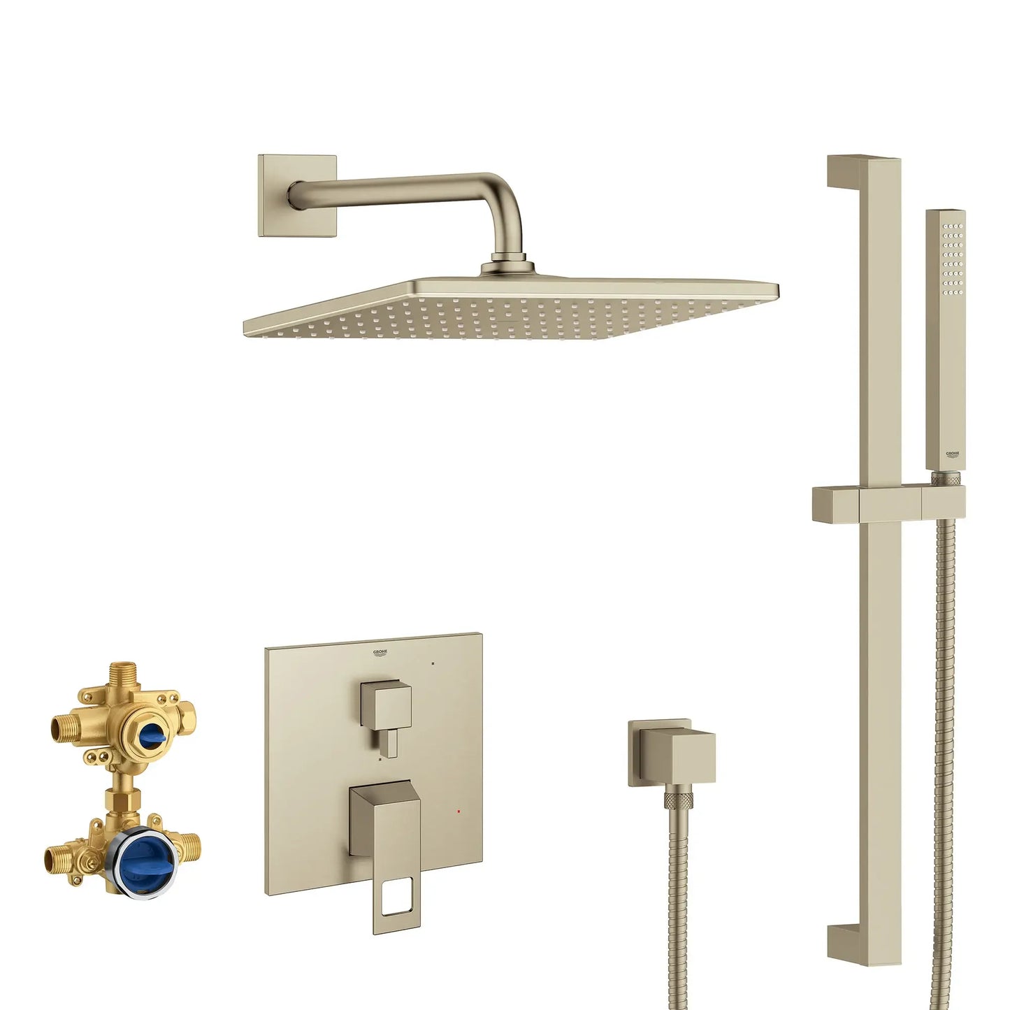 Grohe Eurocube 2-Handle Pressure Balance Rainshower Bundle