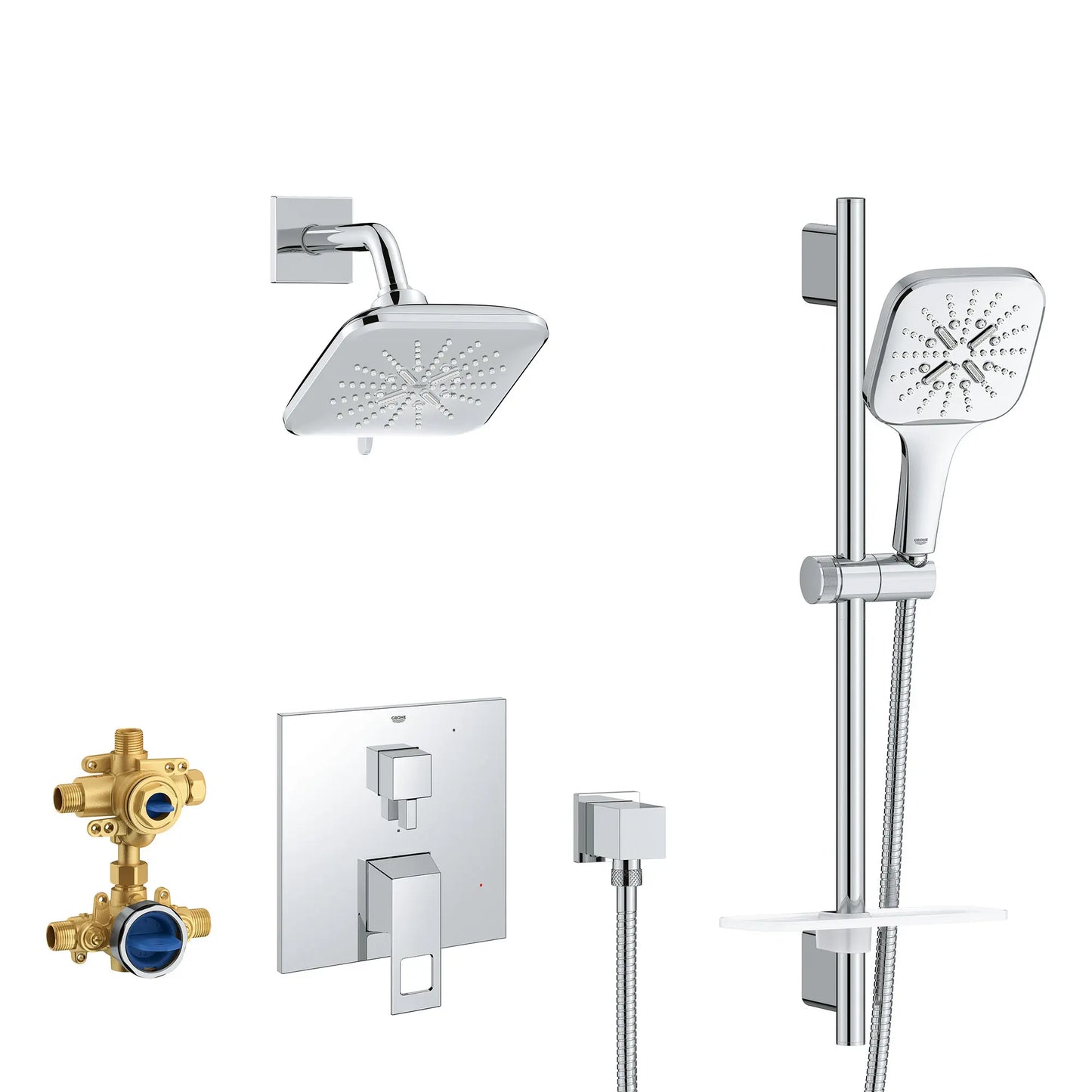 Grohe Eurocube 2-Handle Pressure Balance Rainshower Bundle 29433