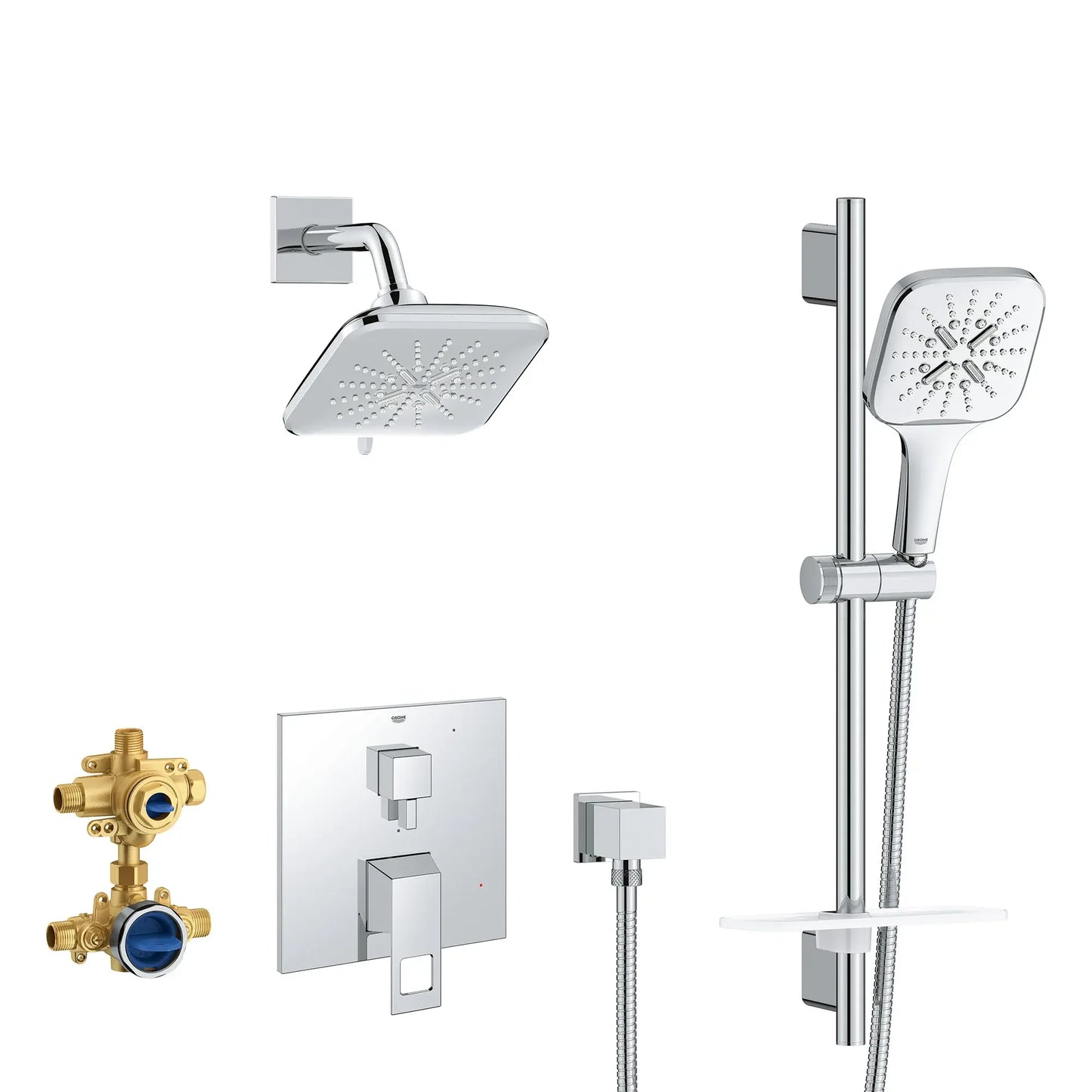 Grohe Eurocube Pressure Balance Shower Set with Rough-In