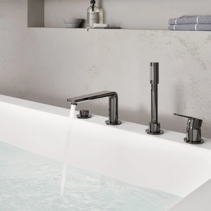 Grohe Lineare 4-Hole Single-Handle Deck Mount Roman Tub Faucet with (1.75 gpm) Hand Shower - 19577