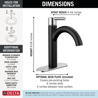 Delta Nicoli Single Handle Bathroom Faucet - 15749LF