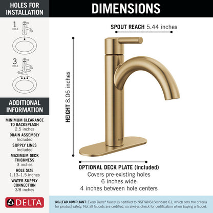 Delta Nicoli Single Handle Bathroom Faucet - 15749LF