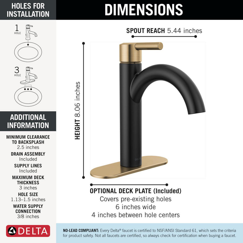 Delta Nicoli Single Handle Bathroom Faucet - 15749LF