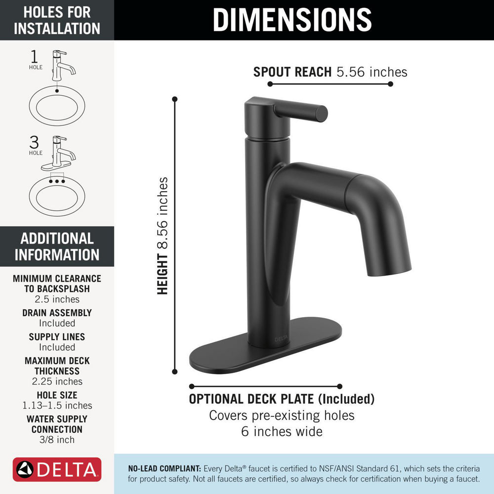 Delta Single Handle Pull-Down Bathroom Faucet - 15849LF