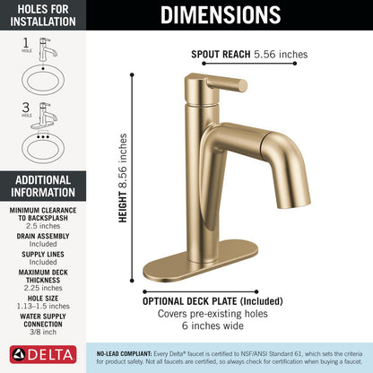 Delta Single Handle Pull-Down Bathroom Faucet - 15849LF