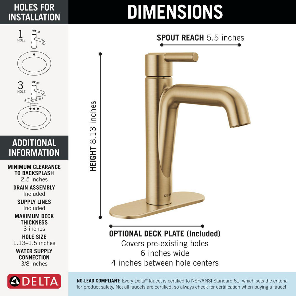 Delta Single Handle Bathroom Faucet - 15849LF