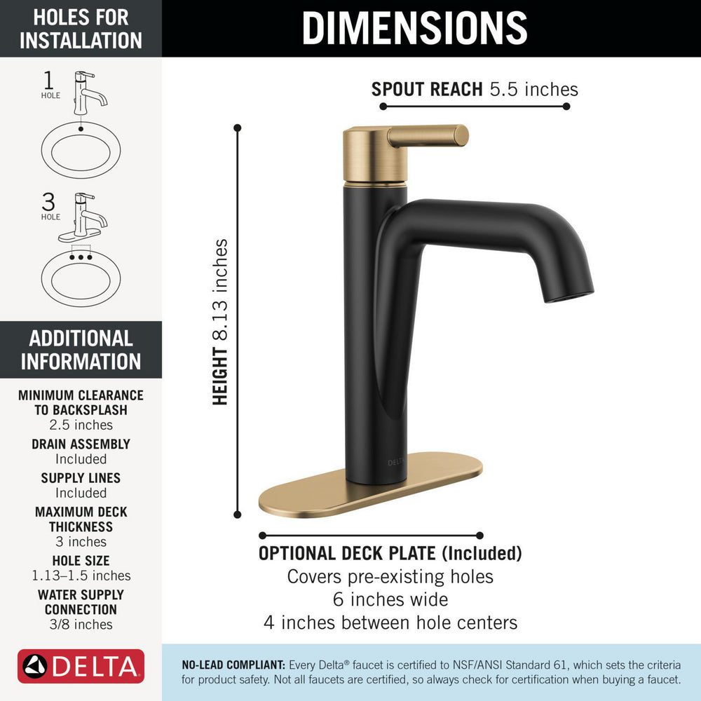 Delta Single Handle Bathroom Faucet - 15849LF