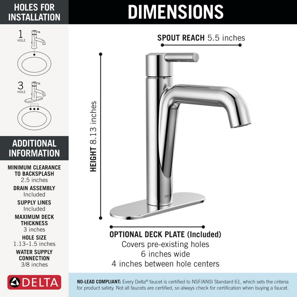 Delta Single Handle Bathroom Faucet - 15849LF