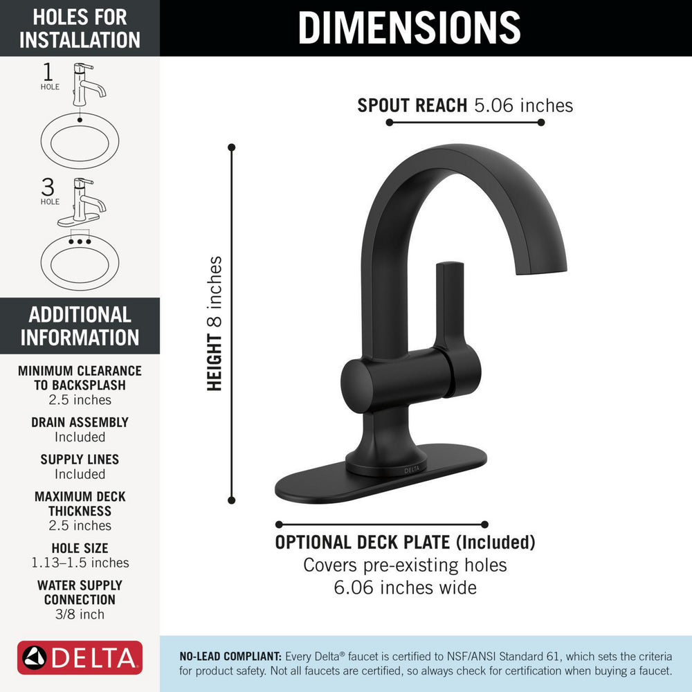 Delta Single Handle Bathroom Faucet - 15855LF