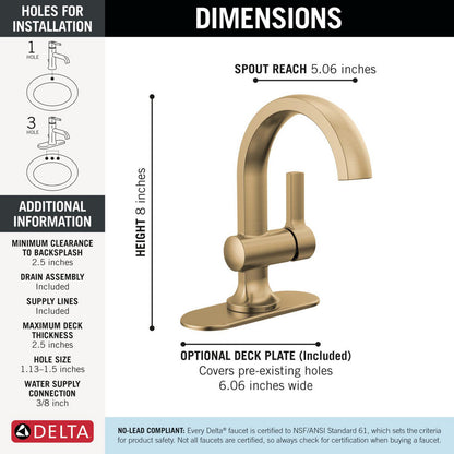 Delta Single Handle Bathroom Faucet - 15855LF