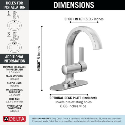 Delta Single Handle Bathroom Faucet - 15855LF