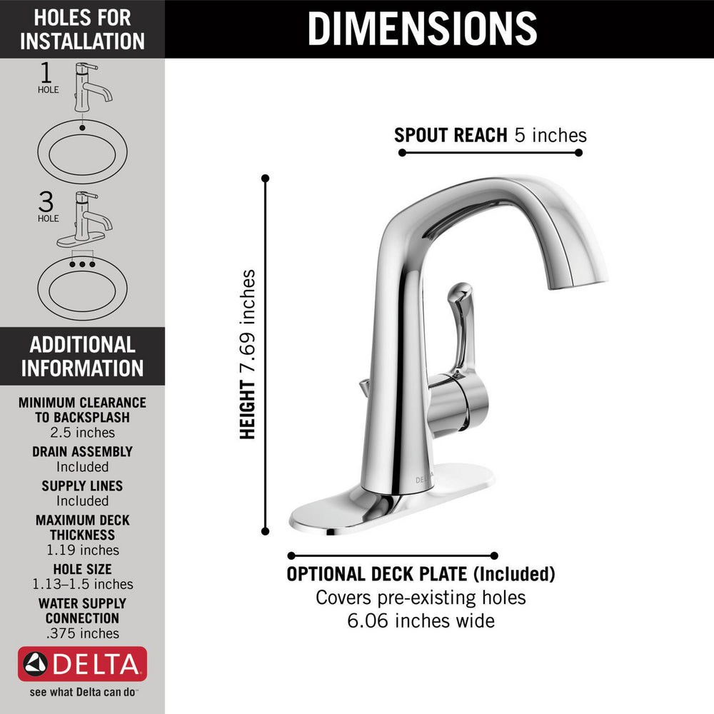 Delta Larkin Single Handle Centerset Faucet - 15890LF