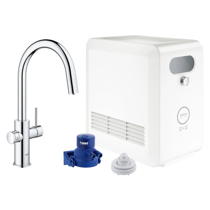 Grohe Blue Single-Handle Pull Down Kitchen Faucet Single Spray with Chilled & Sparkling Water