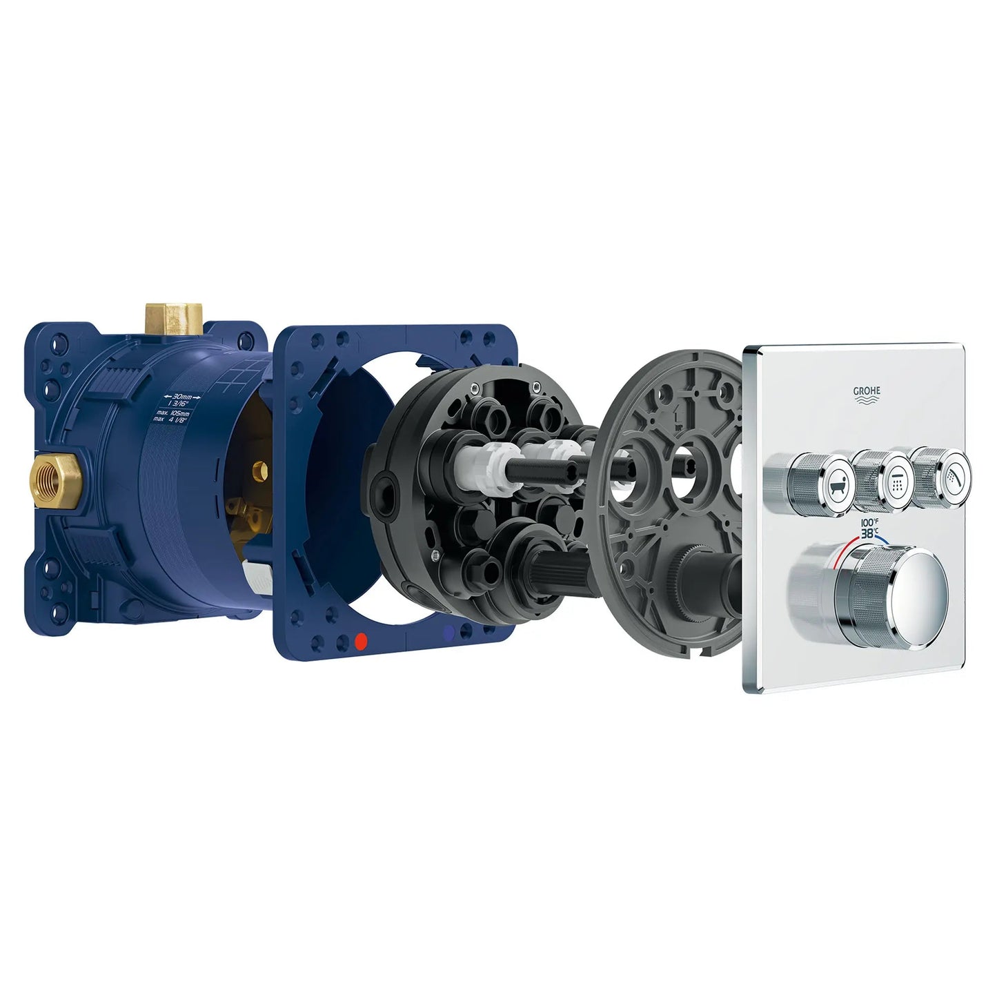 Grohe Grohtherm Smartcontrol Triple Function Thermostatic Valve Trim - 29142