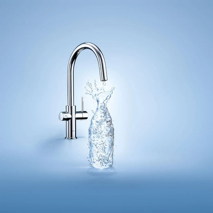 Grohe Blue Single-Handle Pull Down Kitchen Faucet Single Spray with Chilled & Sparkling Water