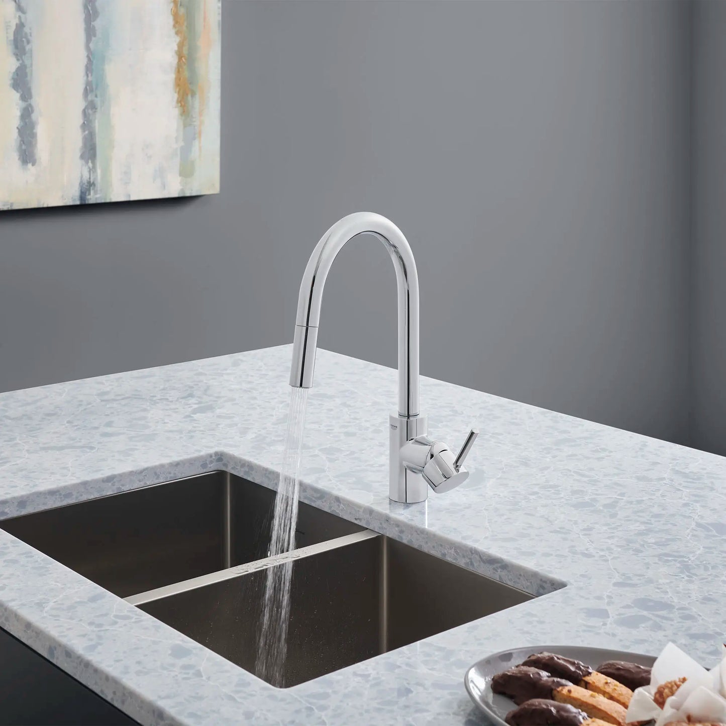 Grohe Concetto Single-Handle Pull Down Kitchen Faucet Dual Spray 1.75 GPM - 32665