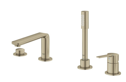 Grohe Lineare 4-Hole Single-Handle Deck Mount Roman Tub Faucet with (1.75 gpm) Hand Shower - 19577