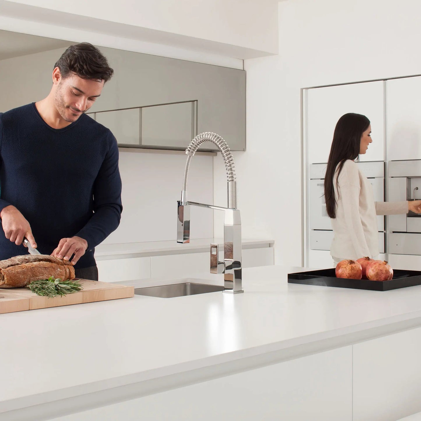 Grohe Eurocube Single-Handle Semi-Pro Dual Spray Kitchen Faucet 1.75 GPM