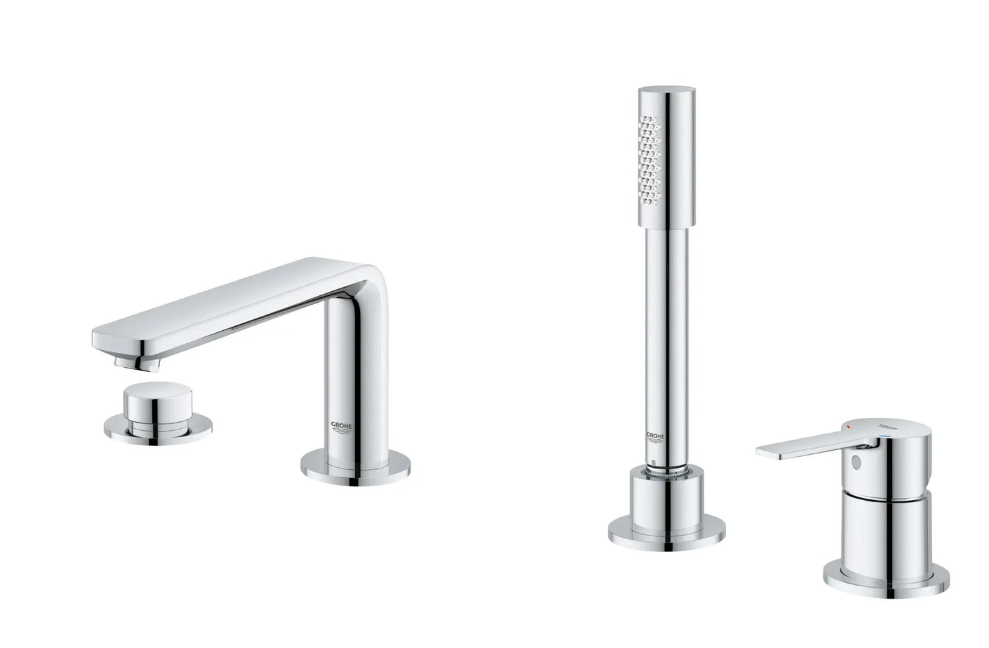 Grohe Lineare 4-Hole Single-Handle Deck Mount Roman Tub Faucet with (1.75 gpm) Hand Shower - 19577
