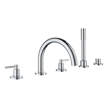 Grohe Atrio New 5-Hole 2-Handle Deck Mount Roman Tub Faucet with 6.6 L/min (1.75 GPM) Hand Shower - 25274