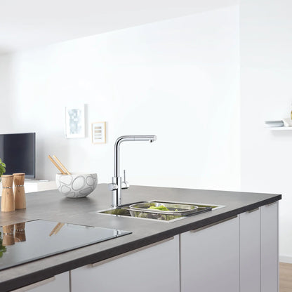 Mitigeur de cuisine Grohe Blue à bec douchette extractible, un jet (6,6 L/min), avec eau réfrigérée et eau pétillante - 31608