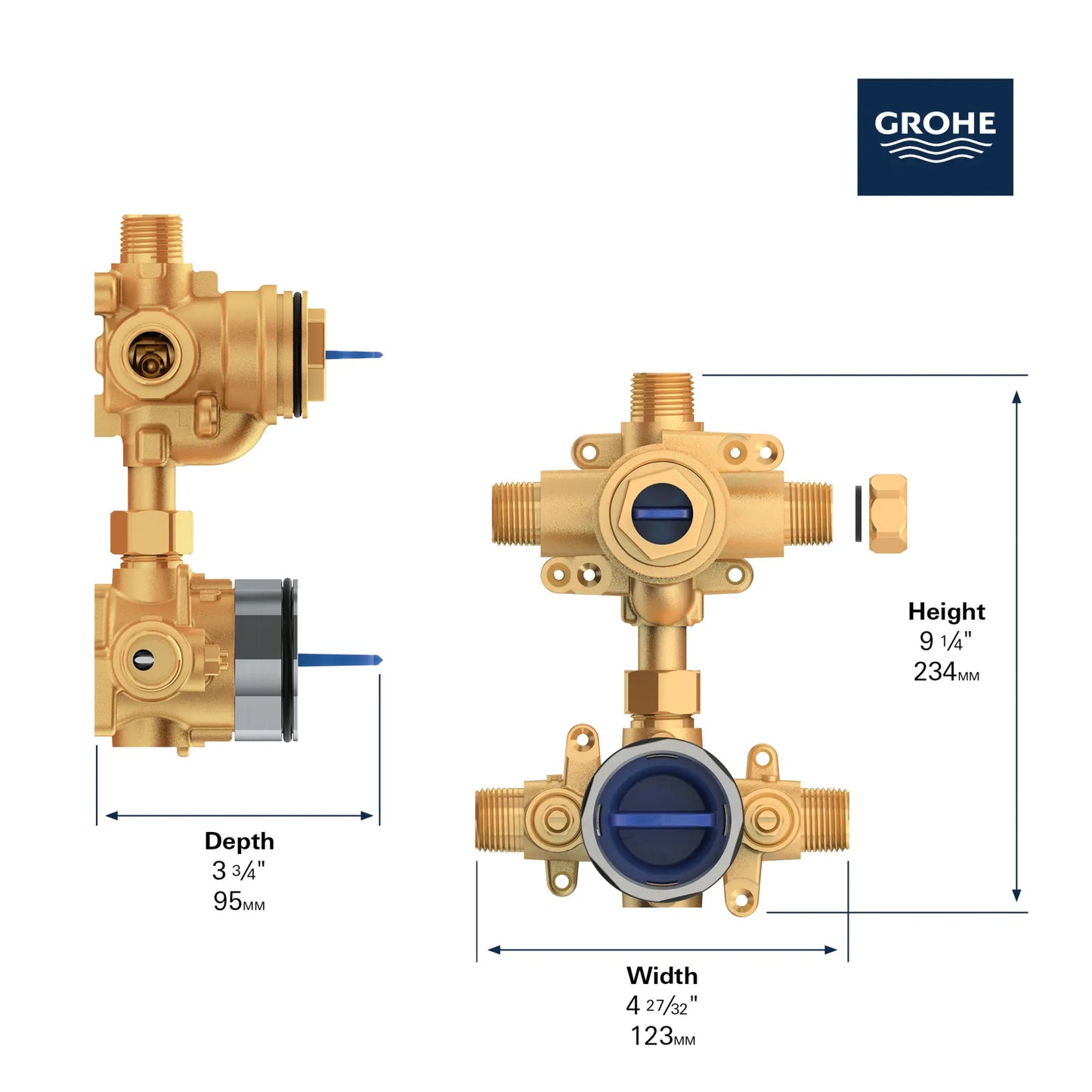 Grohe GrohSafe 3.0 Pressure Balance Valve With Integrated Diverter - 35117000