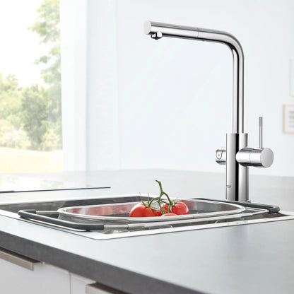 Mitigeur de cuisine Grohe Blue à bec douchette extractible, un jet (6,6 L/min), avec eau réfrigérée et eau pétillante - 31608