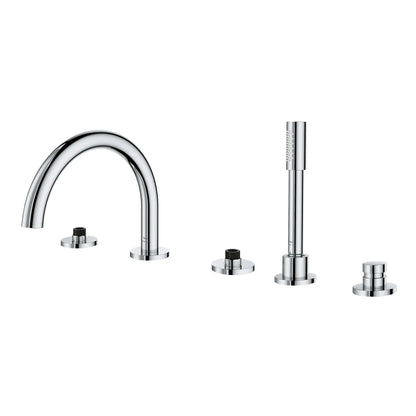 Grohe Atrio New 5-Hole 2-Handle Deck Mount Roman Tub Faucet with 6.6 L/min (1.75 GPM) Hand Shower - 25274